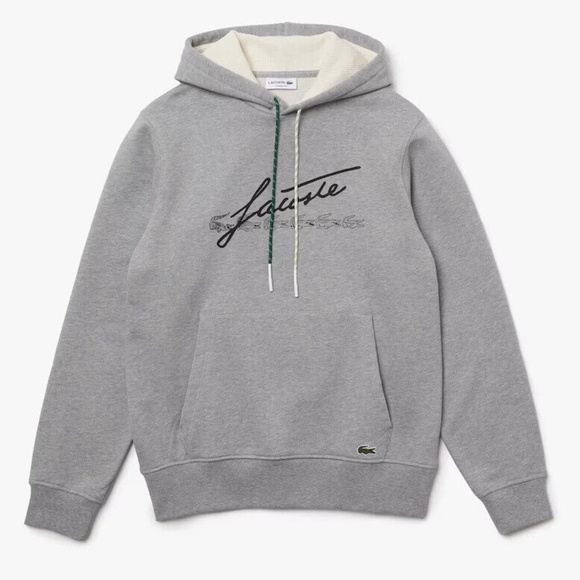 Lacoste Men's Signature Flecked Cotton Fleece Hoodie 2XL NWT